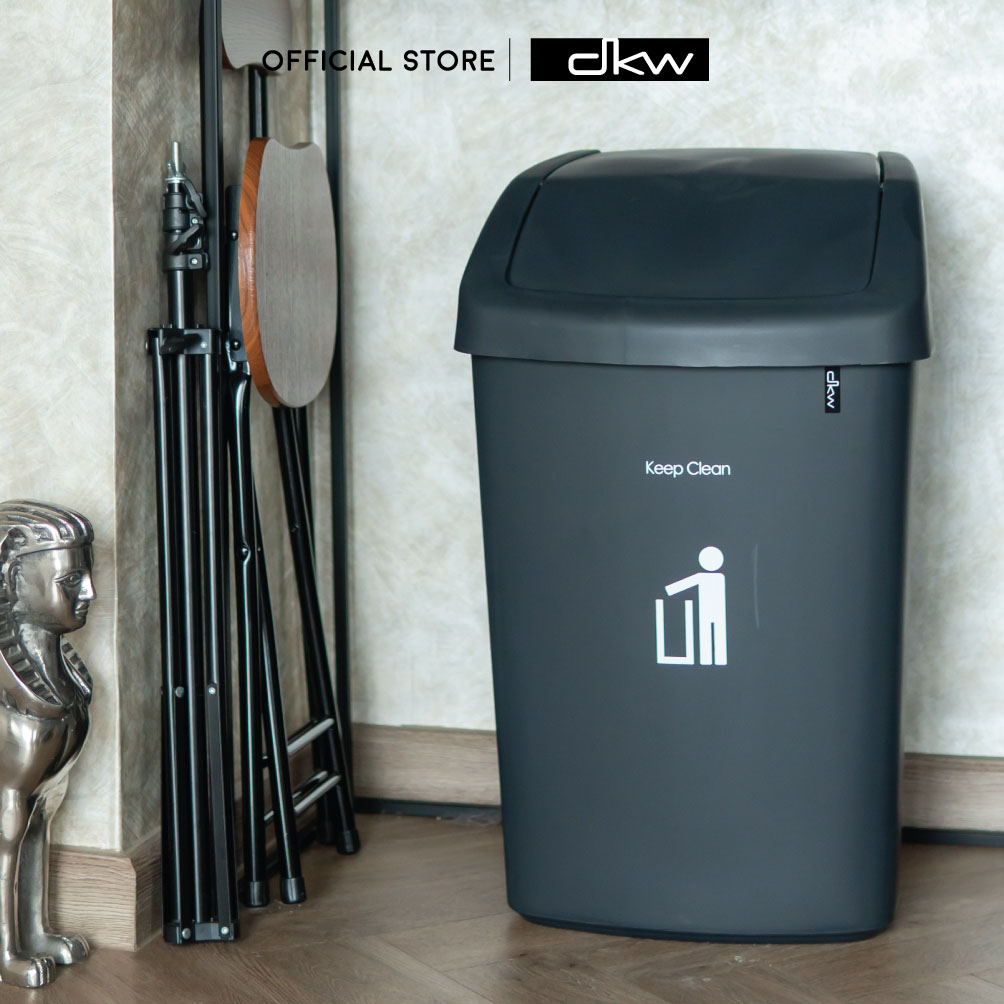 DKW HH-206P ถังขยะฝาสวิง 50 ลิตร (มี 2 สี) ถังขยะอึด สวย ทน Swing Trash bin 50L. ราคา 419 บาท*ส่งฟรี
