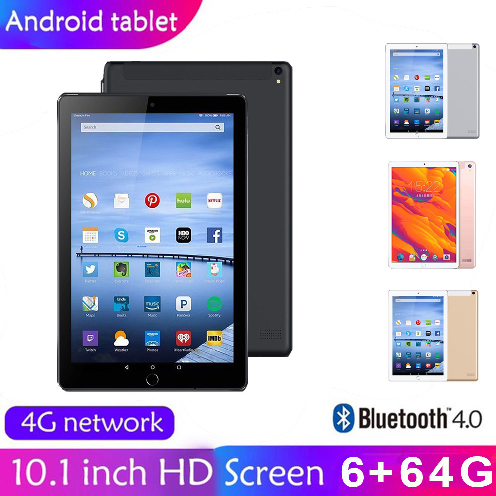 Tablet PC แท็บเล็ตพีซีขนาด 10.1 นิ้ว 6 + 64 GB แท็บเล็ตโทรศัพท์ Dual SIM 3G WIFI Andriod 9.0 10 Core ROM แท็บเล็ตโทรศัพท์ GPS สำหรับเด็ก