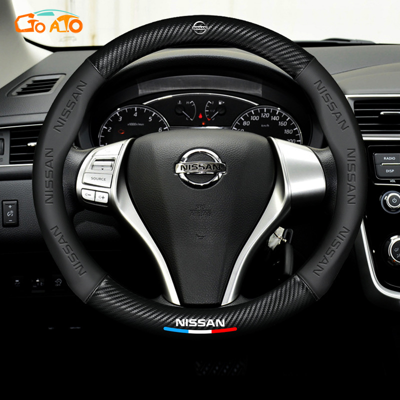 GTIOATO หุ้มพวงมาลัยรถยนต์ 38CM ปลอกหุ้มพวงมาลัยรถยนต์ คาร์บอนไฟเบอร์ หนัง PU ที่หุ้มพวงมาลัยรถยนต์ ปลอกหุ้มพวงมาลัย สำหรับ Nissan March Almera Navara Tiida นิสสันมาร์ช Titan นิสสันอัลเมร่า นิสสัน Sylphy JUKE Terra อัลเมร่า X Trail มาร์ช Teana ราคา 428 บาท*ส่งฟรี