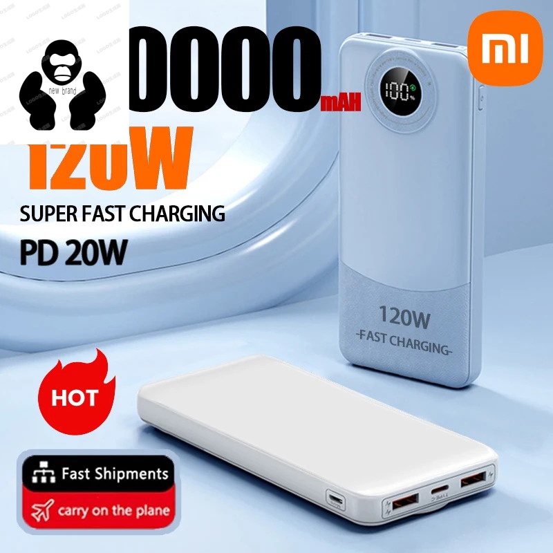 New Xiaomi Super Fast Charging 120W Ultra-Large Capacity Mobile Power for iPhone Huawei 2024 Welcome ราคา 255 บาท*ส่งฟรี