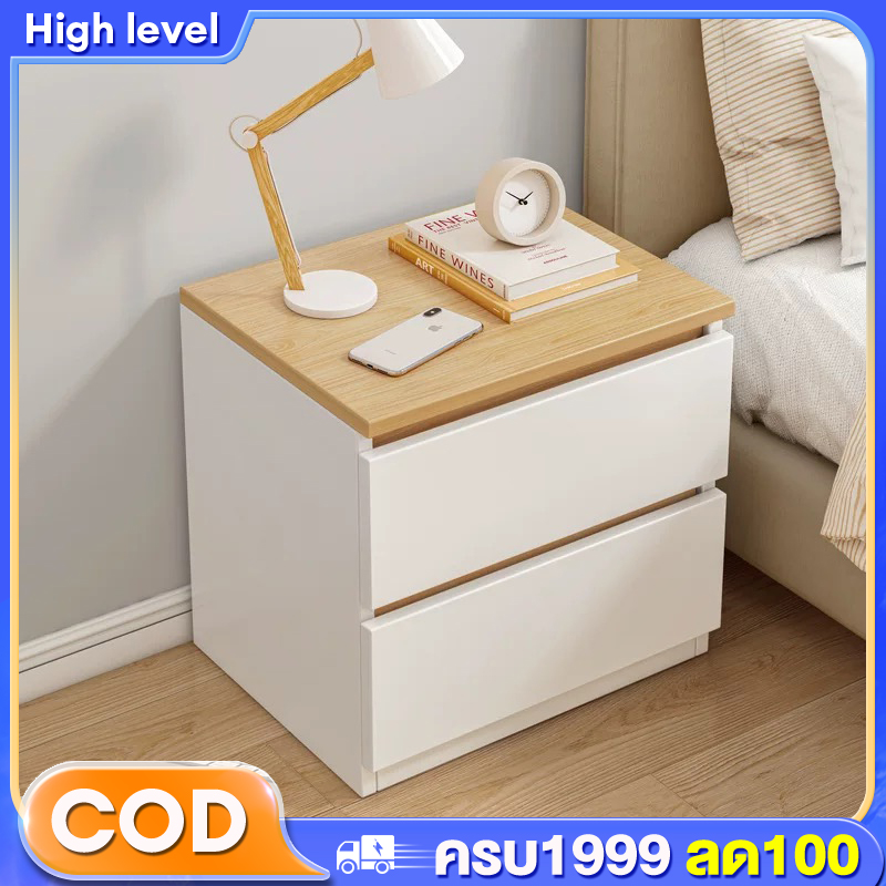 HL ตู้ข้างเตียง โต๊ะข้างเตียง ชั้นวางของข้างที่นอน ห้องรับแขก ชั้นวางของหัวเตียงแบบมินิมอล [พร้อมส่งจากไทย] ราคา 259 บาท*ส่งฟรี