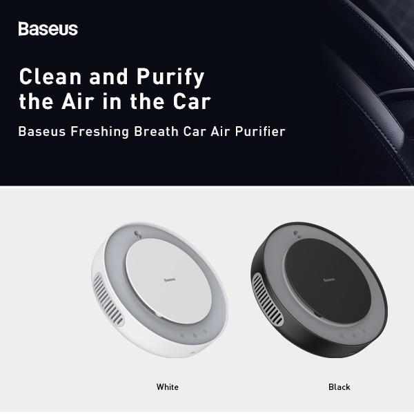 Baseus เครื่องฟอกอากาศในรถ Car Air Purifier Freshener Mini Electric Auto Air Ionizer Cleaner Humidifier