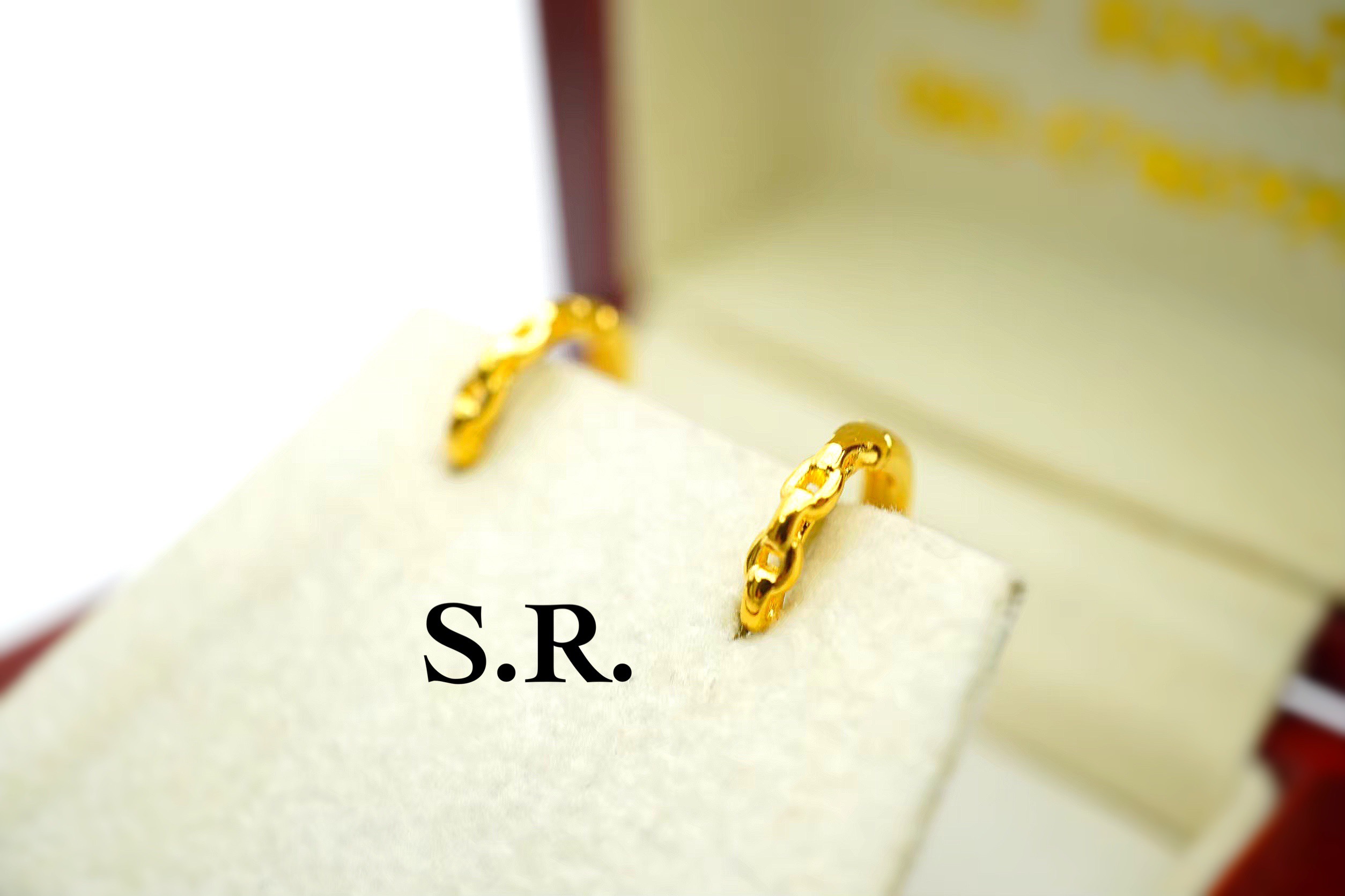 S.R. ต่างหูทอง ตุ้มหูทอง ต่างหูห่วง ทอง 1 สลึง พร้อมใบรับรองสินค้า เคลือบทองคำแท้ ชุบทอง 100% ราคา 860 บาท*ส่งฟรี