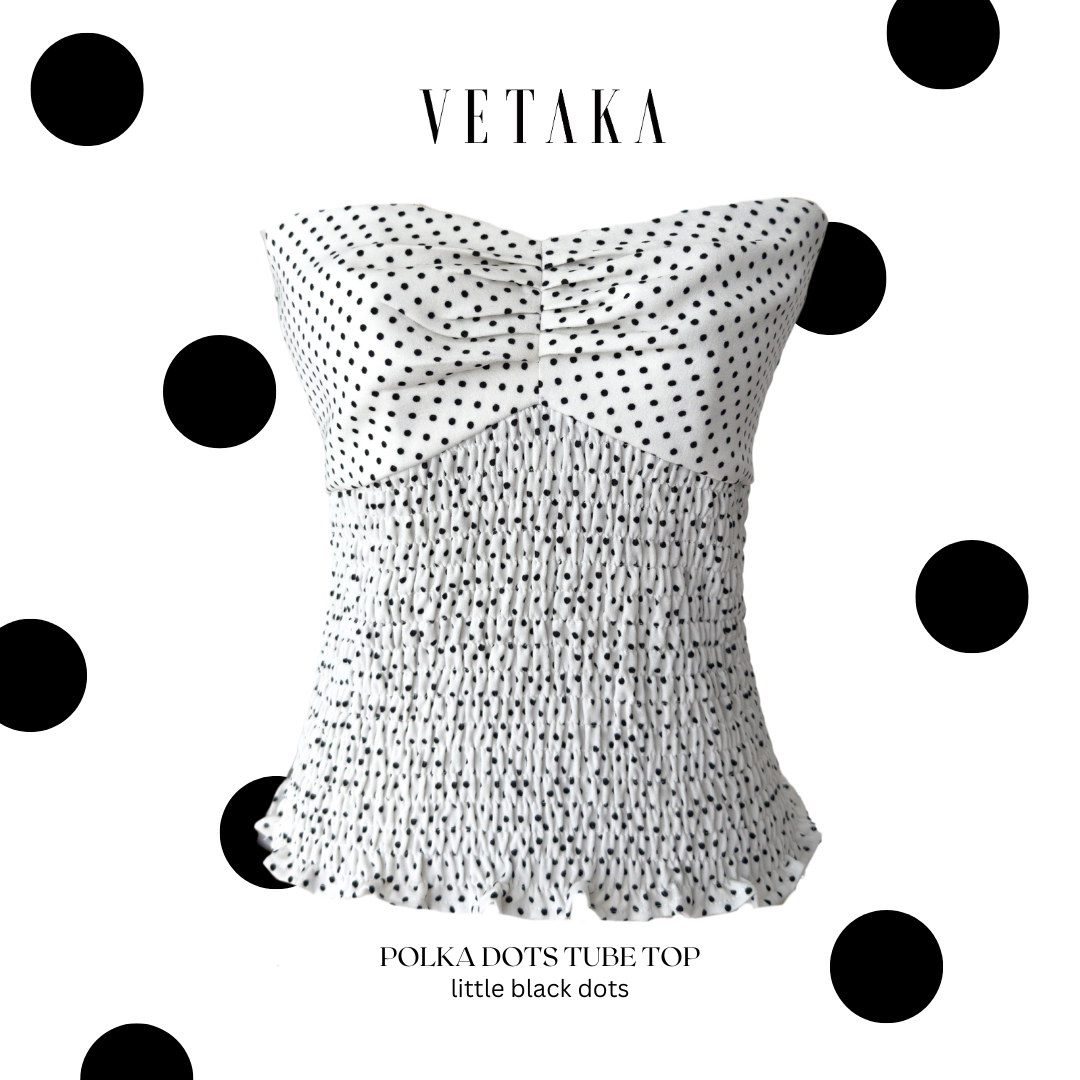 *พร้อมส่ง Lot2 VETAKA Polka dots tube top (เกาะอกสม๊อค ลายจุด) ราคา 1,090 บาท*ส่งฟรี