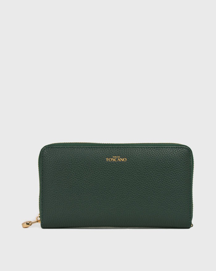 Tocco Toscano | AIMEE ZIP AROUND WALLET กระเป๋าสตางค์ แบบมีซิปใบยาว มีช่องใส่เหรียญ แฟชั่น มินิมอล กระเป๋าสีมงคล ราคา 3,832 บาท*ส่งฟรี
