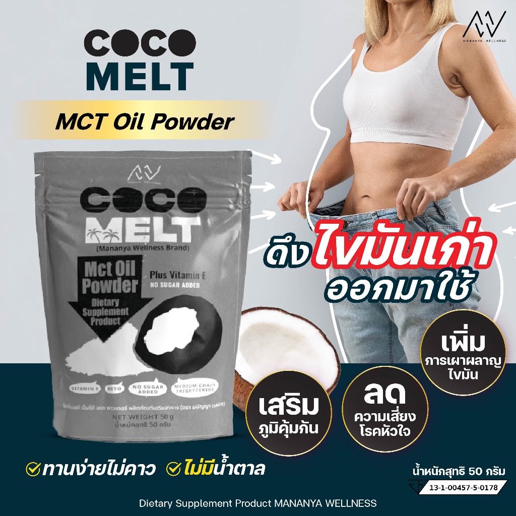 (CP) Manany MCT OIL มนัญญา คีโตทานได้ คุมหิว อิ่มนาน คุมน้ำหนัก เร่งเผาผลาญไขมัน ทานง่าย ลดอ้วน ราคา 399 บาท*ส่งฟรี