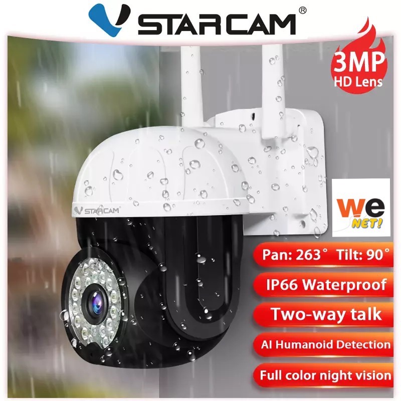 Vstarcam Cs662 Wireless Outdoor Cctv Camera, 3Mp(1296P) Resolution, Outdoor Camera, Color Images, with Ai+ Alarm Detector. ราคา 799 บาท*ส่งฟรี