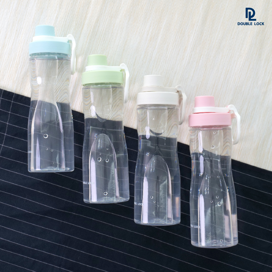 Double Lock ขวดน้ำเด็กไปรร กระบอกน้ำเด็ก ฝาสีพาสเทล น้ำไม่รั่วซึม 630 ML. รุ่น 1813 ราคา 65 บาท*ส่งฟรี