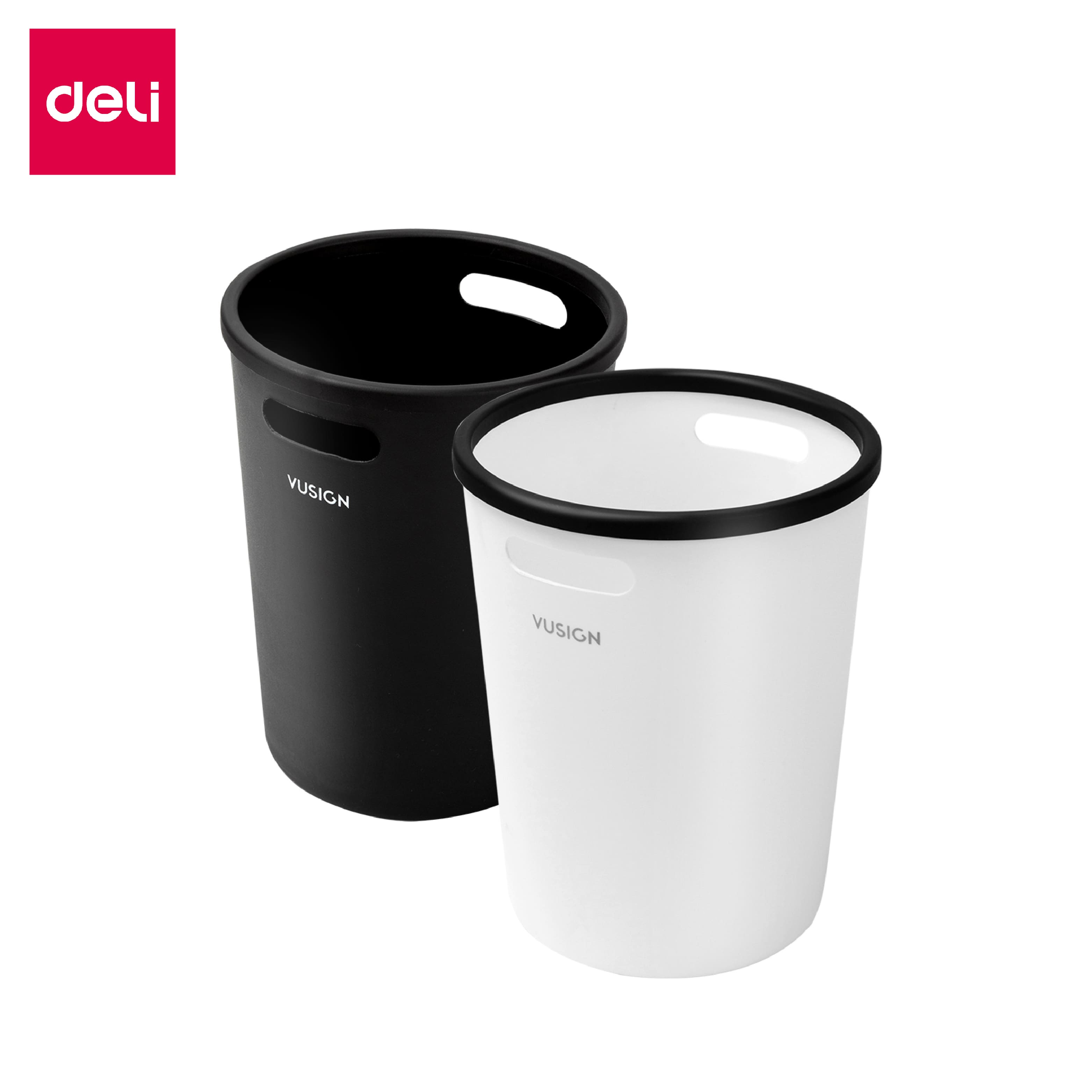 Deli ถังขยะพลาสติก ถังขยะทรงกลม ถังใส่ขยะ ที่ใส่ขยะ ถังขยะ แบบทรงกลม ไม่มีฝาปิด ถังขนาดใหญ่ จุได้เยอะ แข็งแรง ทนทาน มี 2 สี Round Household Trash ราคา 65 บาท*ส่งฟรี