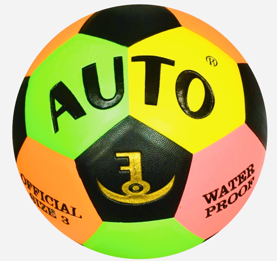 มุมมองเพิ่มเติมของสินค้า Auto Sport ลูกฟุตบอลหลากสี เบอร์ 3 +แถมฟรีตาข่ายใส่ลูกบอลและเข็มสูบลมบอล