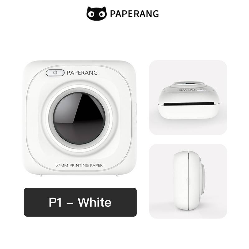 Paperang + Peripage เครื่องปริ้นพกพา Paperang P1 ใหม่เวอร์ชั่น2020 (แถมฟรีสติ๊กเกอร์เว้นขอบ 12 ม้วน) เครื่องปริ้นเตอร์  เครื่องปริ้นเตอร์ wifi