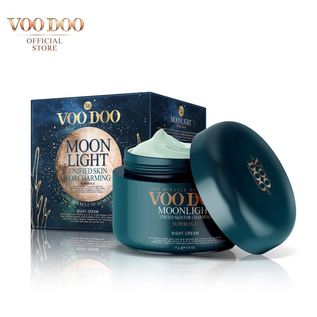 VOODOO MOONLIGHT NIGHT CREAM ครีมบำรุงผิวหน้าสำหรับกลางคืน ผิวขาวเปล่งประกายขึ้น 15g.