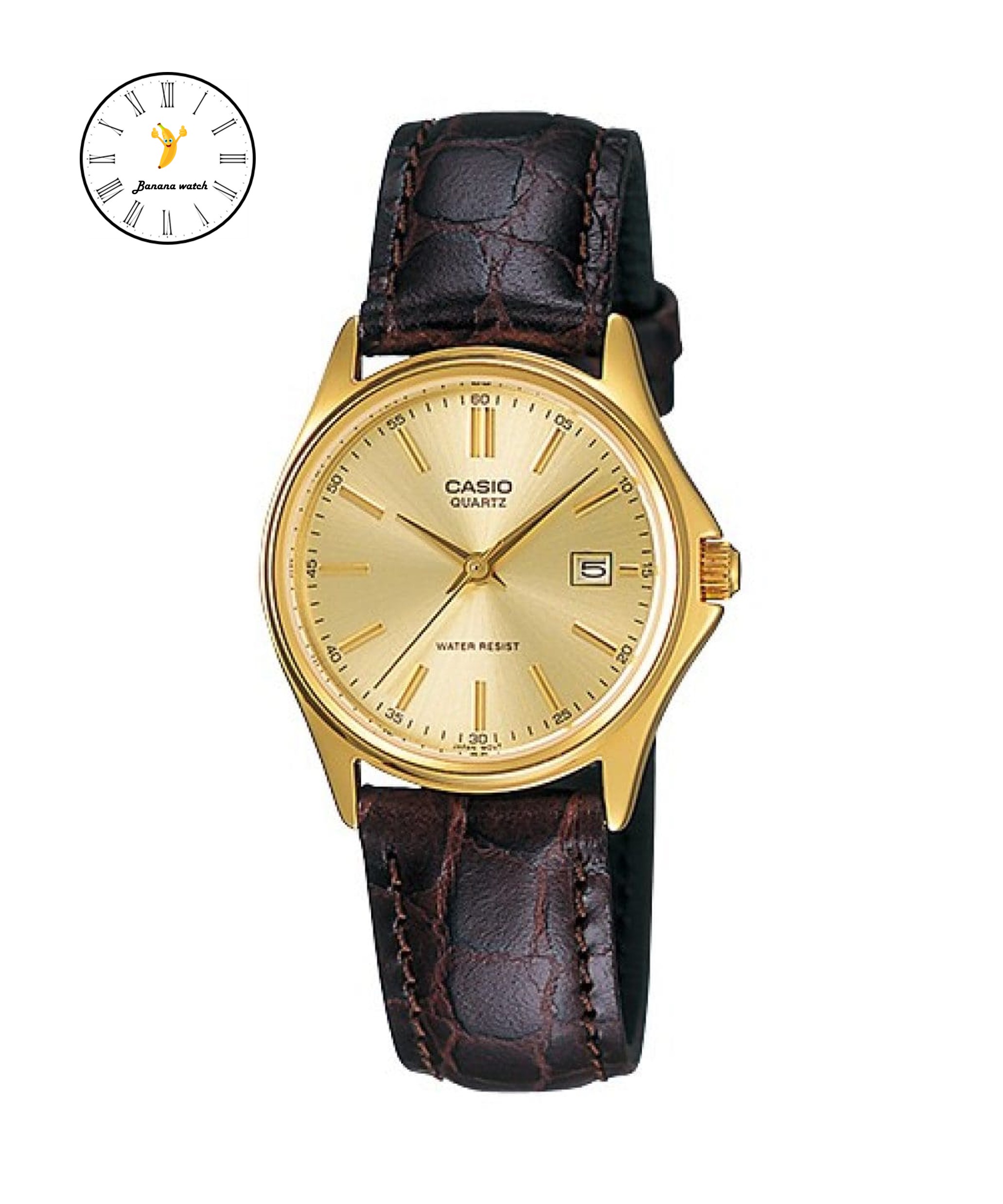Casio Standard นาฬิกาข้อมือผู้หญิง สายหนัง รุ่น LTP-1183Q-9ADF - สีน้ำตาล/ทอง ราคา 920 บาท*ส่งฟรี