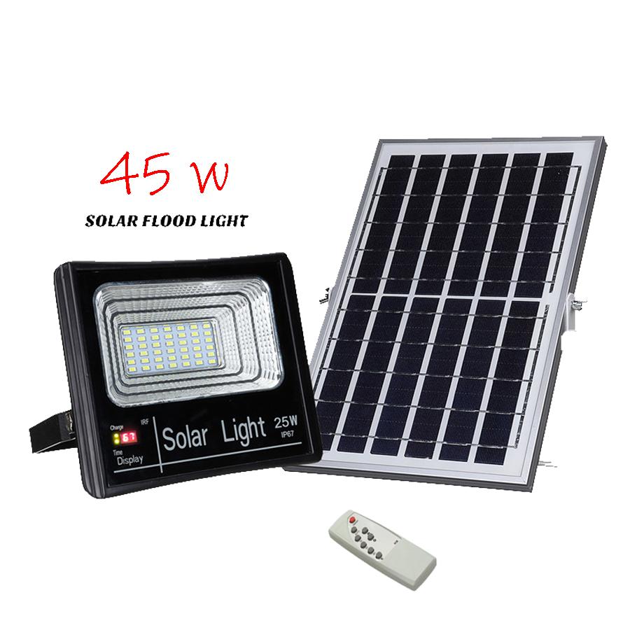 lights4u led light solar cell 2019 โคมไฟโซล่าเซล 25W 45w  แสงสีขาว ไฟโซล่าเชลล์  โคมไฟสปอร์ตไลท์ 56 SMD  90 SMD พร้อมรีโมท แสดงแบตเตอรี่