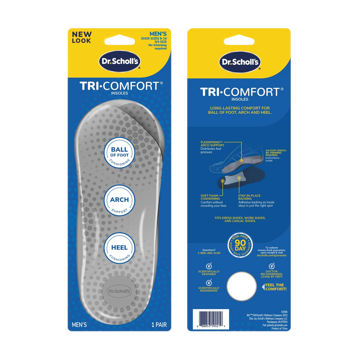 แผ่นรองเท้า สำหรับรองรับแรงกระแทกของปลายฝ่าเท้า อุ้งเท้า และส้นเท้า Dr.Scholl's Tri-Comfort Insoles ราคา 420 บาท*ส่งฟรี