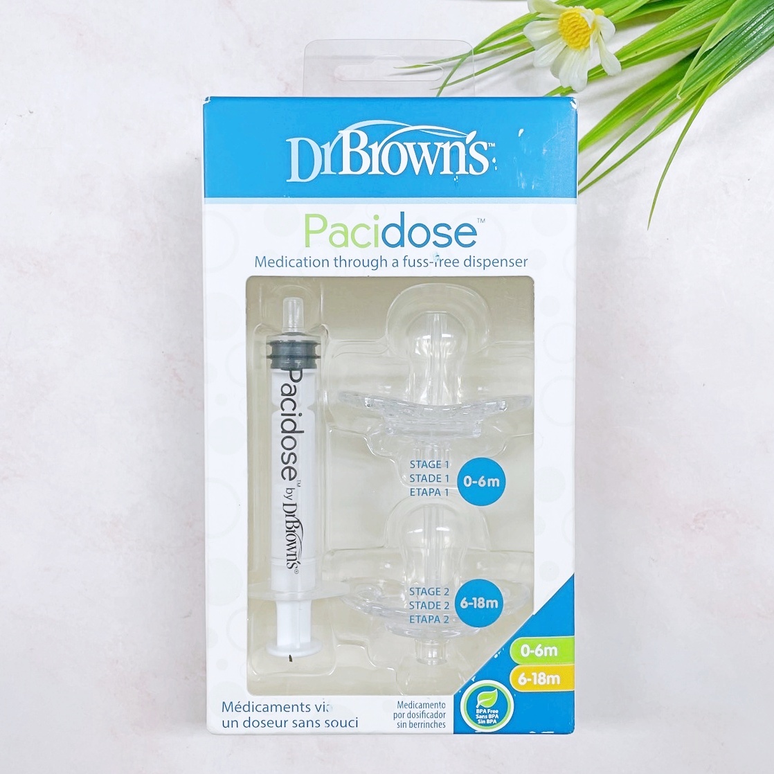 ไซริงค์ จุกนม หลอดป้อนยา สำหรับทารกและเด็กเล็ก Pacidose Liquid Baby Dispenser with Oral Syringe and Two Sizes of Pacifier Bulbs 0-6m & 6-18m [Dr. Brown's™] ราคา 1,559 บาท*ส่งฟรี