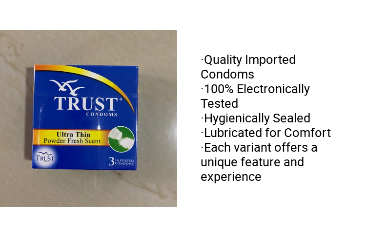 iBri TRUST Condom Ultra Thin Powder Fresh Scent by 3's Pack of 3 /Trust  Condom For Men Original