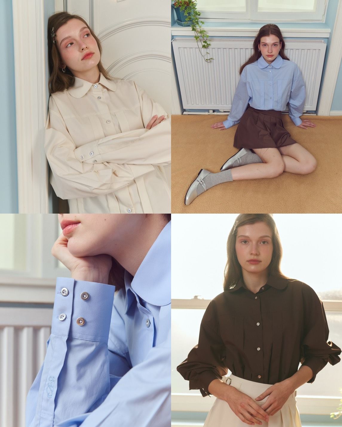 Before Sunset - Rye Pleated Shirt | เสื้อเชิ้ตทรง Oversized ทำดีเทลจับจีบ Pleated ราคา 1,475 บาท*ส่งฟรี