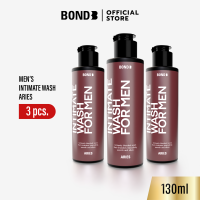 [Packx3] Bond Mens Intimate Wash Aries 130 ml. (สูตรอุ่น) แพ็ค 3 ชิ้น