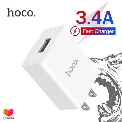 Hoco S2 Plus หัวชาร์จไฟบ้าน 1 USB 3.4A Max ชาร์จเร็ว ปลั๊กชาร์จหมาป่า Wolf single port fast charger (1)