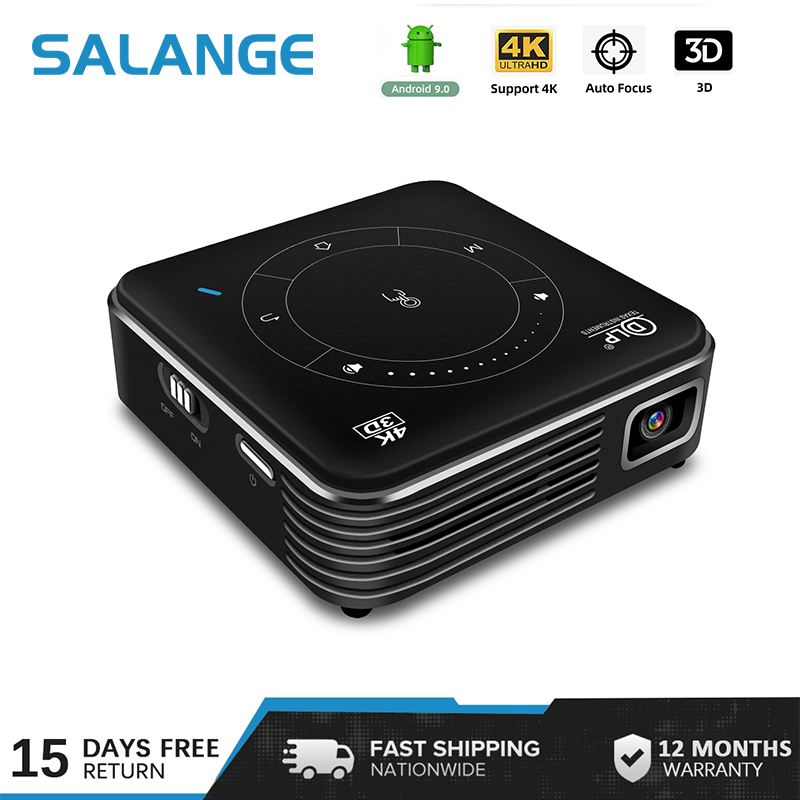 Salange P11 DLP mini projector portable wireless Android mobile phone 4000mAh battery HD 1080P galaxy4 K video Beamer for iPhone ราคา 6,929 บาท*ส่งฟรี