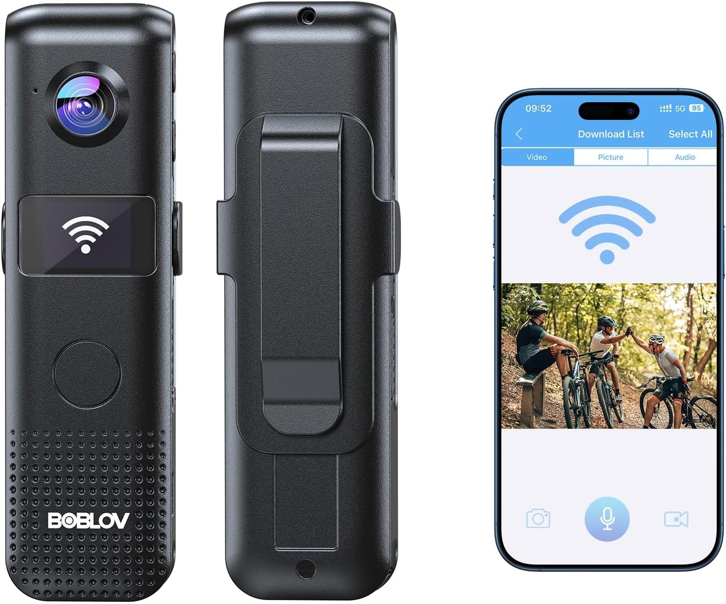 BOBLOV C18 1296P Mini WIFI Body Camera Snapshot Camcorder Video Audio Recorder with Screen for Teaching/Lecture Speeching/Interview Recording ราคา 1,699 บาท*ส่งฟรี