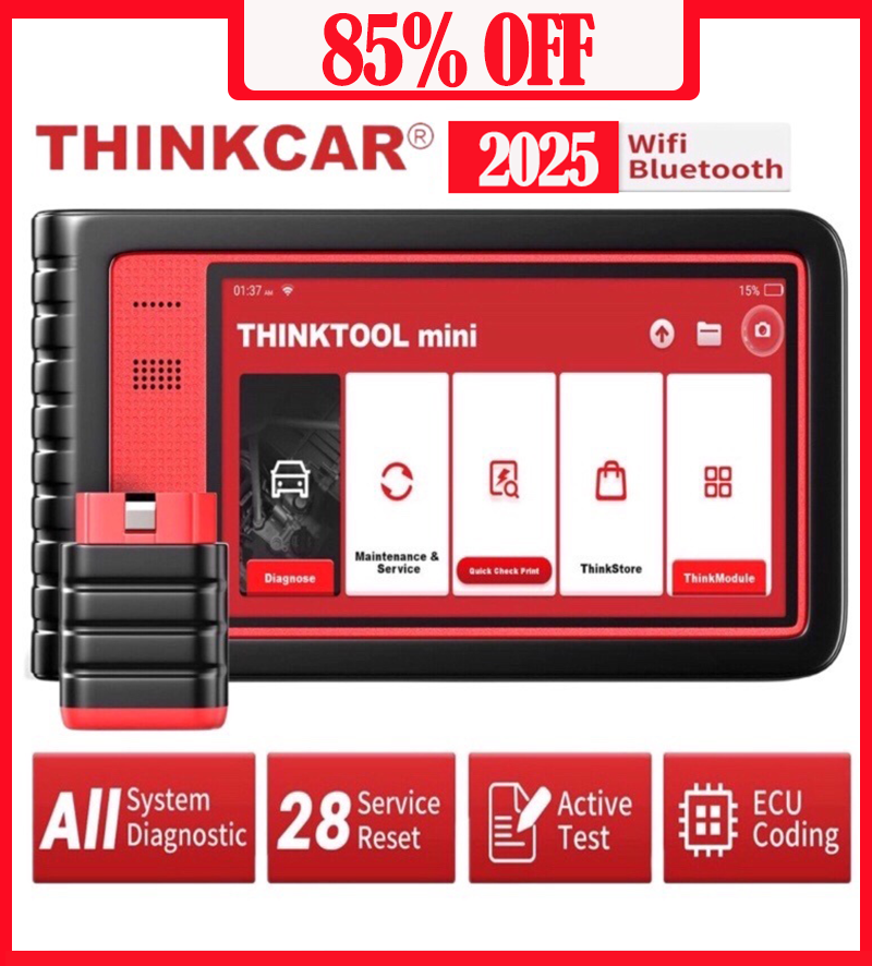 【 Proton+Perodua+All Cars】THINKCAR Thinktool Mini OE-Level Bluetooth Obd2 Scanner Car Scanner Odb2 Car Diagnostic Tool Car Diagnostic Scanner With 28 Reset Functions/ECU Coding/Bi-directional Control ราคา 12,580 บาท*ส่งฟรี