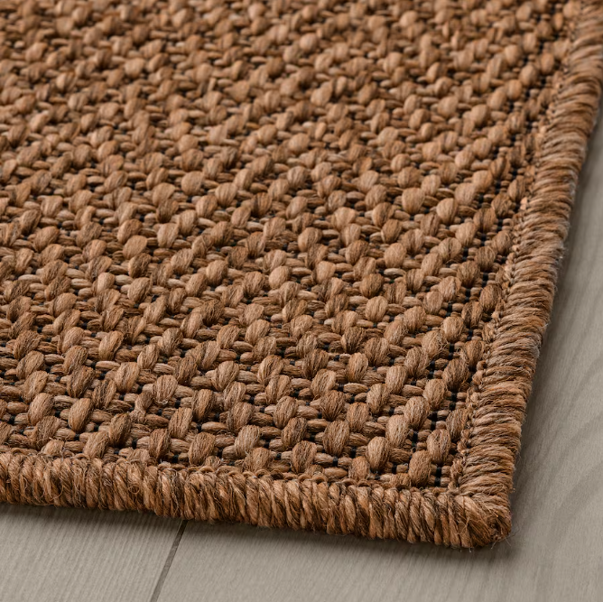 Rug flatwoven in/outdoor medium brown 80x150 cm.