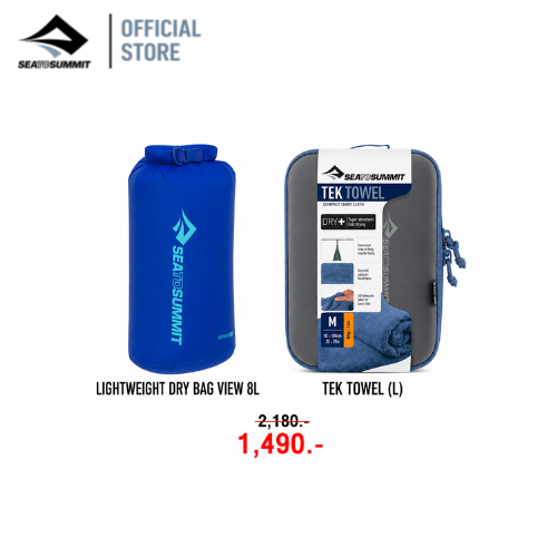 [Best Value Set] Sea to Summit Lightweight Dry Bag 8L + Tek Towel (L) Waterproof Bag with a Good Absorbent Towel. ราคา 1,490 บาท*ส่งฟรี