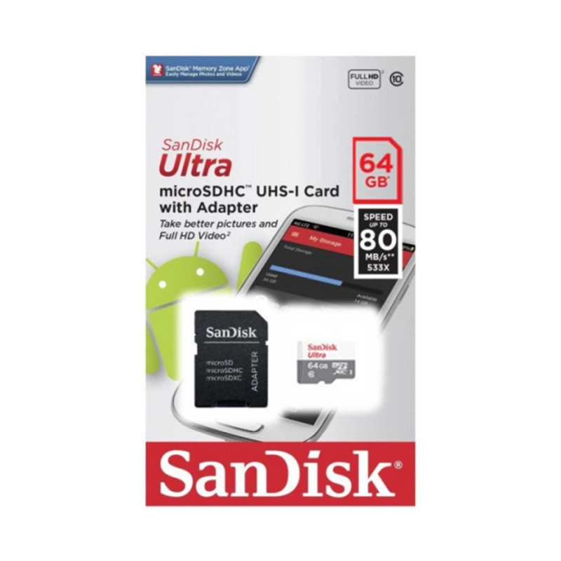 ราคาและรีวิวbennise mall เมมโมรี่การ์ด Sa n.Disk รุ่น Ultra microSD UHS-I Card ความเร็ว 80MB/S ความจุ Class10 เมมโมรี่การ์ด แซนดิส ใส่แท็บเล็ต โทรศัพท์