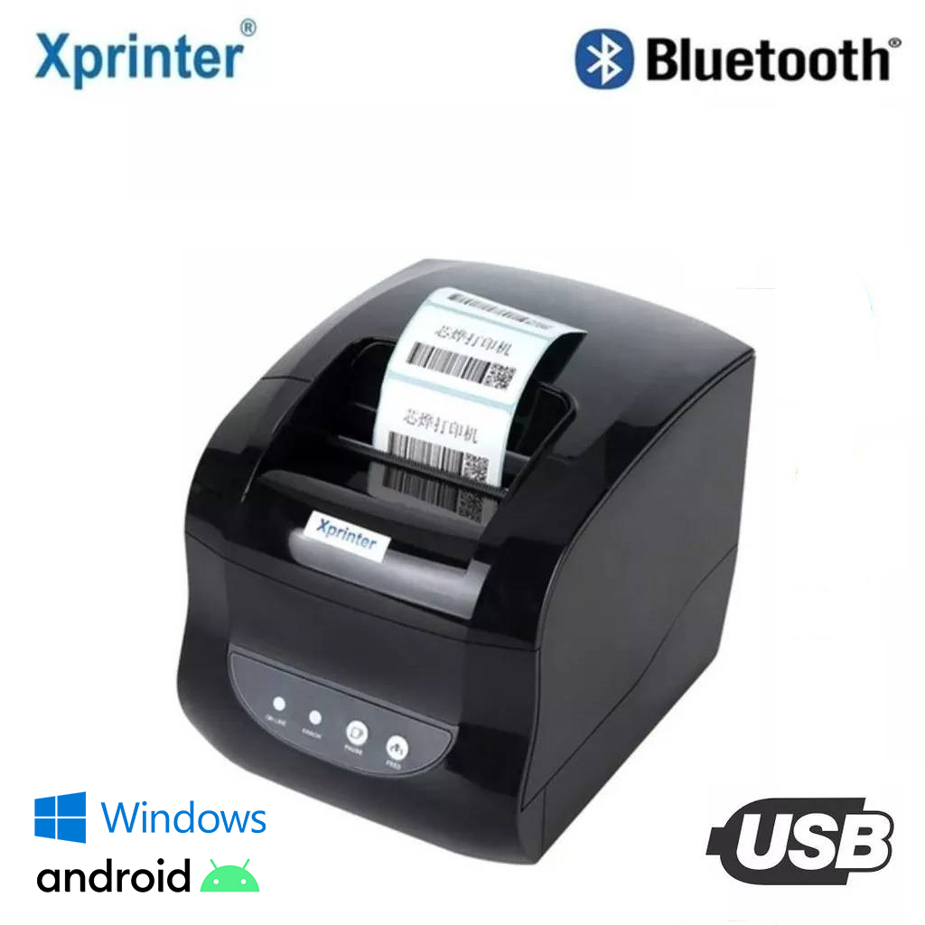 Xprinter365B เครื่องพิมพ์สติ้กเกอร์ฉลากบาร์โค้ด-ใบปะหน้า-ใบเสร็จแบบความร้อน ขนาด 80มม/3นิ้ว เชื่อมต่อ USB หรือ Bluetooth ใช้ Loyverse POS แถมซีดี Bartender (VAT) ราคา 2,890 บาท*ส่งฟรี