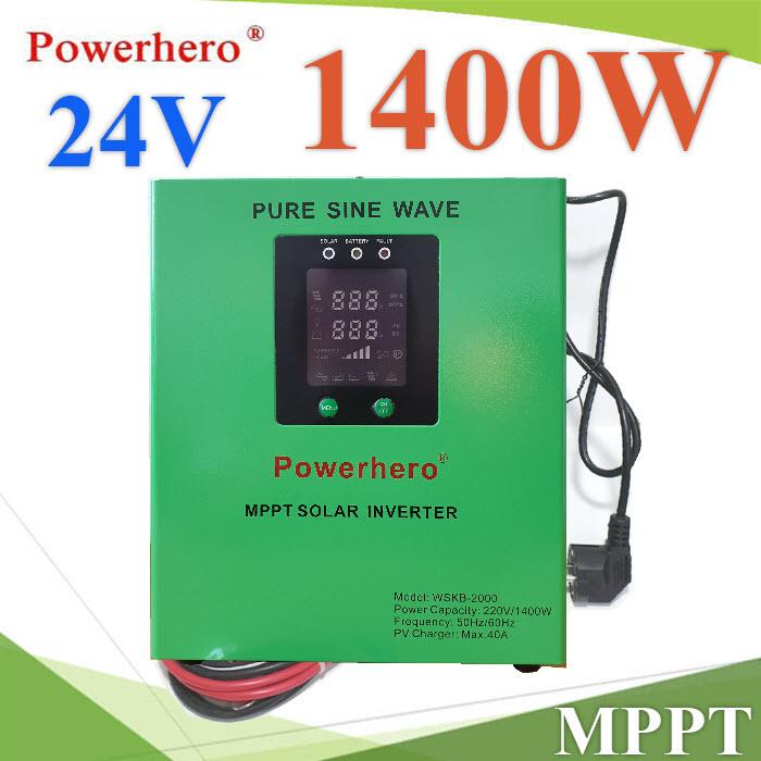 1400W แบตเตอรี่ 24V โซลาร์ อินเวอร์เตอร์ MPPT ชาร์จคอนโทรล 40A รุ่น WSKB-2000