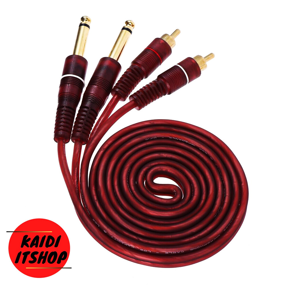 ข้อมูลเพิ่มเติมของ Kaidi สายสัญญาณเสียง 6.35 Mono to 2RCA - 2MIC RCA-MIC Cable สายทองแดงแท้ (ความยาว 1.5, 3, 5 เมตร)