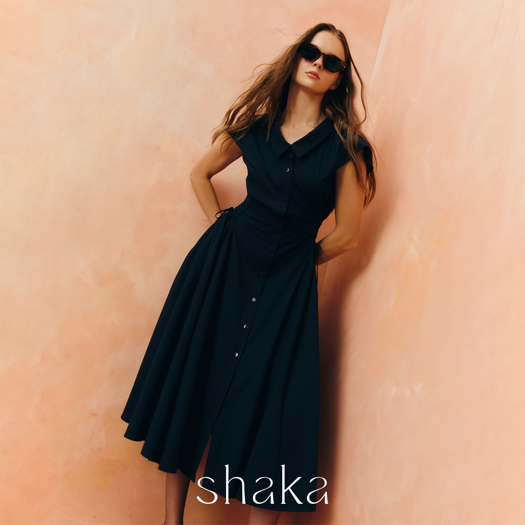 Shaka Aw25 Cap-Sleeve Fit & Flare Dress, Short-Sleeved Shirt Dress with Cap-Sleeve Style, Fitted to the Body. Ds-8250803 ราคา 3,465 บาท*ส่งฟรี