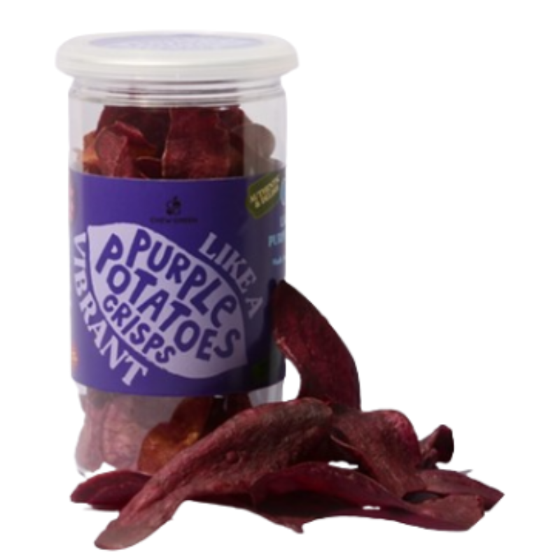 Purple Potato Crisps 80g Chew Green brand ราคา 118 บาท*ส่งฟรี