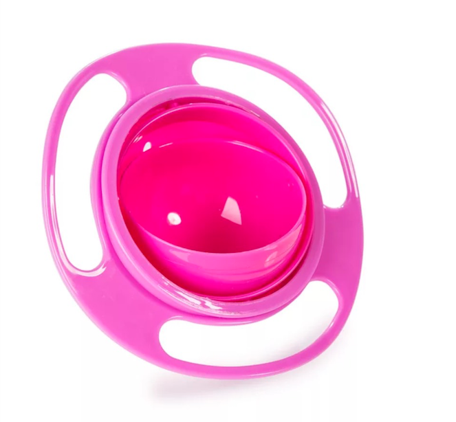 EXCEED : Gyro Bowl ชามขนมหมุนได้ 360 องศา / ชามกันหกสำหรับเด็ก สีชมพู และสีฟ้า GRB001