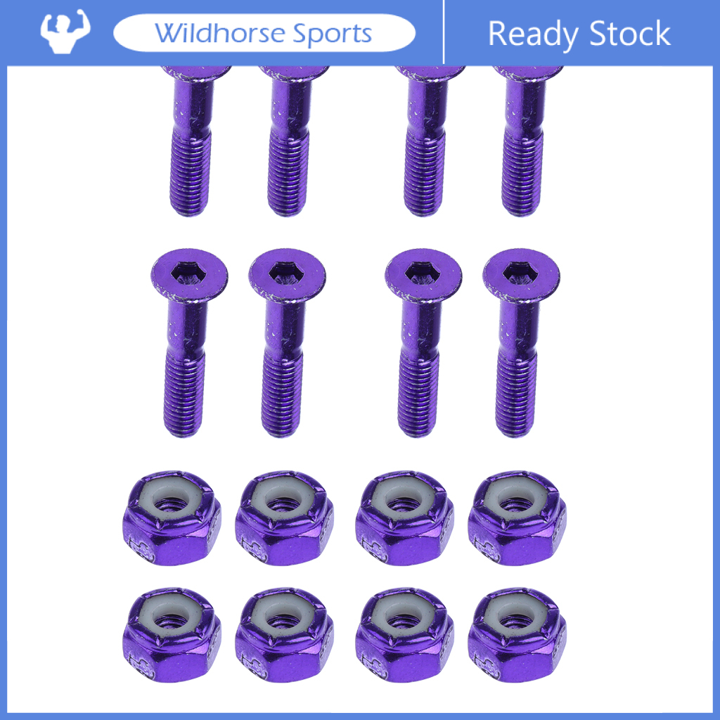 Wildhorse 8Pcs Flat Headเปลี่ยนสเก็ตบอร์ดฮาร์ดแวร์รถบรรทุกLongboardสกรูสกรู