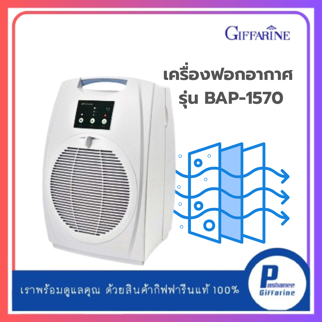 Air Purifier Model Bap-1570 Is Suitable for Rooms of Size 30-40 Square Meters. ราคา 29,900 บาท*ส่งฟรี