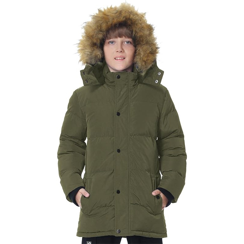 LZD TRATENBY Boy 'S Winter Coat Waterproof Windproof Puffer Parka Jacket With Fleece Lined And Detachable Hood ราคา  2,336 บาท*ส่งฟรี