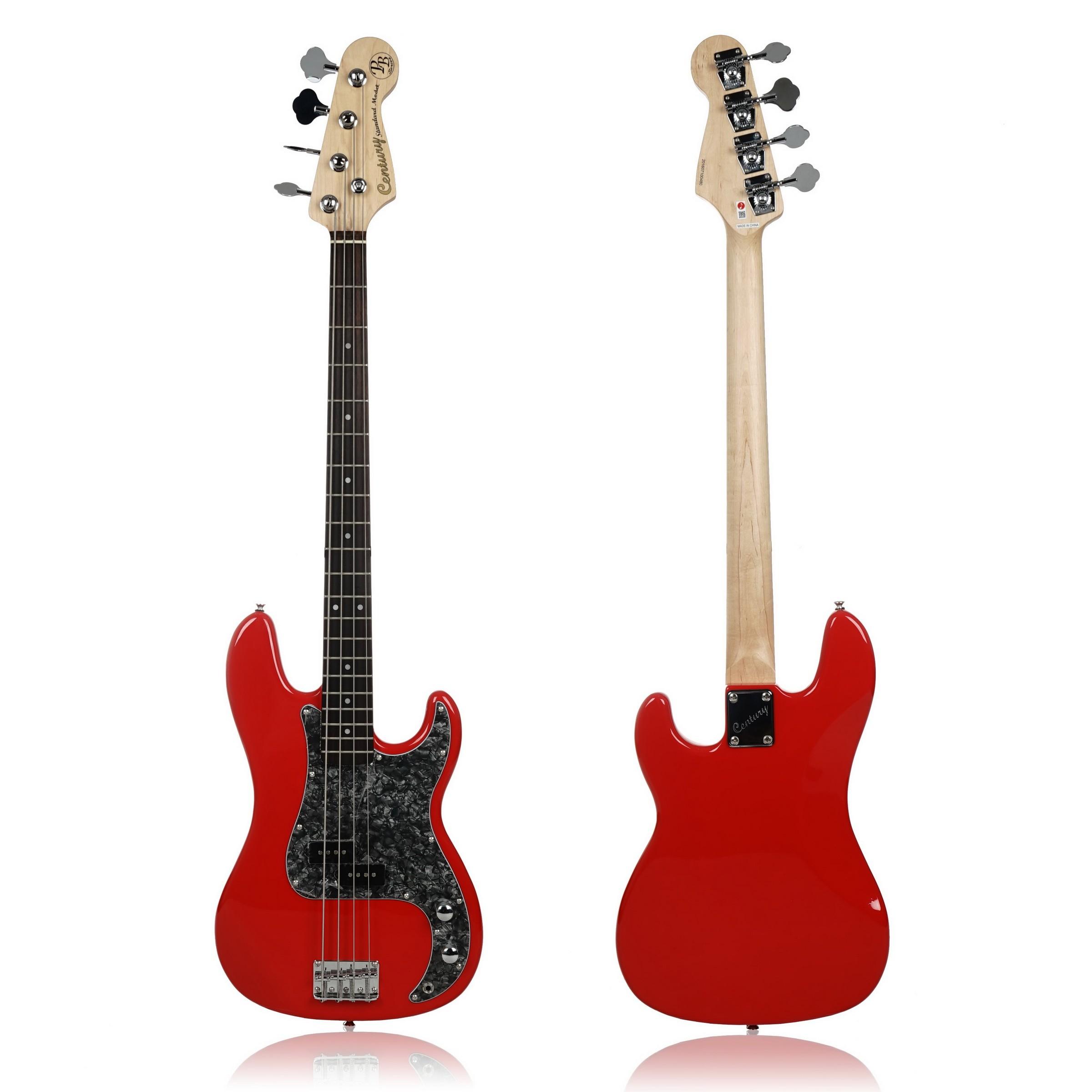 Century Guitar Bass กีต้าร์เบสไฟฟ้า 4สาย รุ่น CB-22 สีแดง แถมกระเป๋า+สายแจ็ค ราคา 3,990 บาท*ส่งฟรี