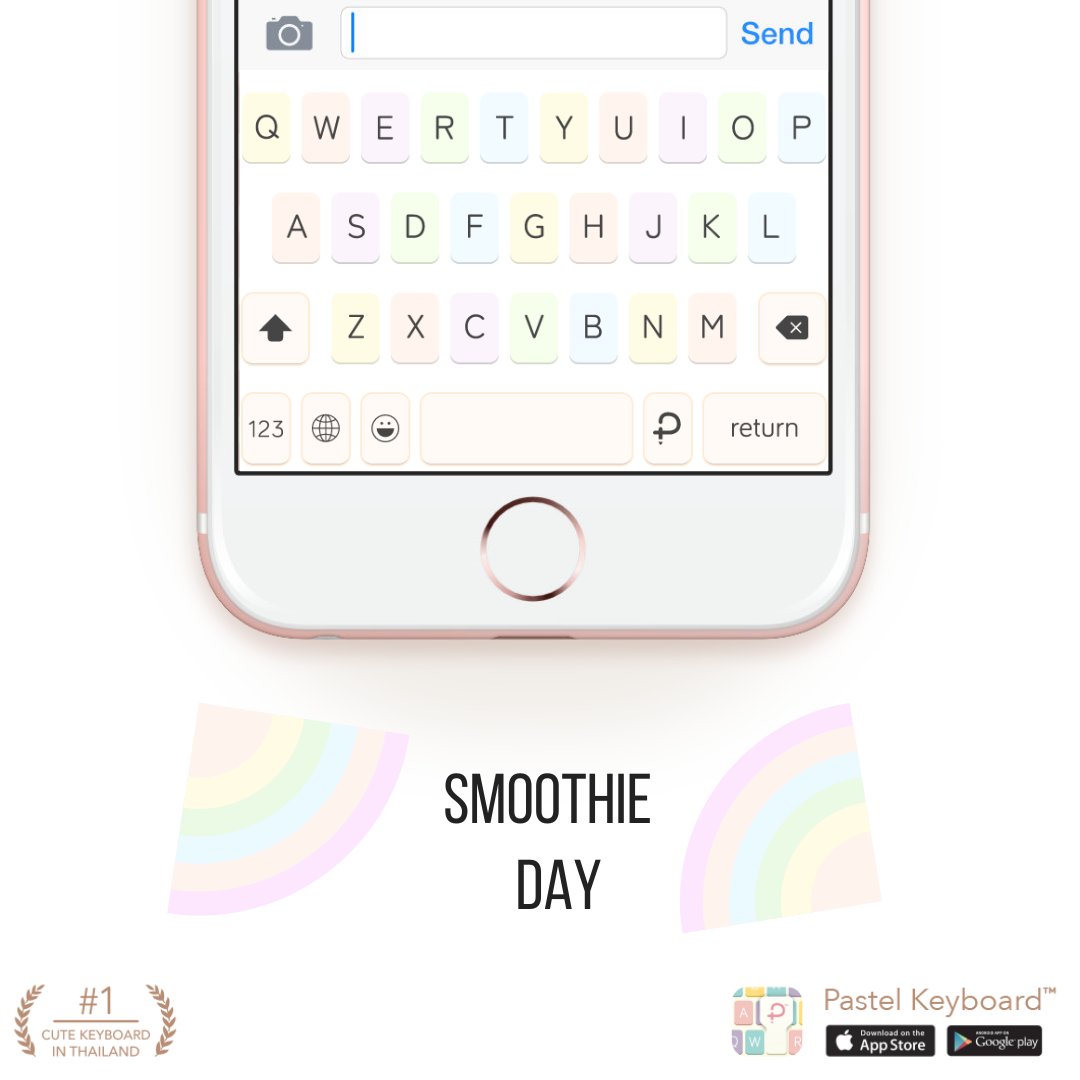 บัตรกำนัลดิจิทัล อีเวาเชอร์ส่วนลดสินค้า Pastel Keyboard ธีมแป้นพิมพ์วันสมูทตี้⎮ (E-Voucher) สำหรับแอปแป้นพิมพ์สีพาสเทล ราคา 69 บาท*ส่งฟรี