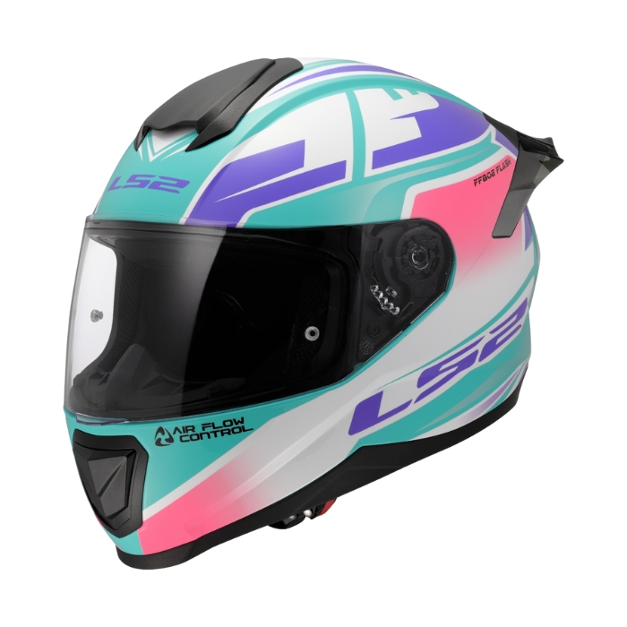 Ls2 Helmets Ff802 Impact White Pink Cyan - Full Face Helmet ราคา 3,100 บาท*ส่งฟรี