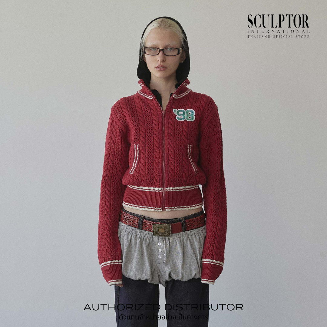 SCULPTOR® เสื้อคาร์ดิแกน Knitted Cable Track Zip-Up ราคา 4,790 บาท*ส่งฟรี