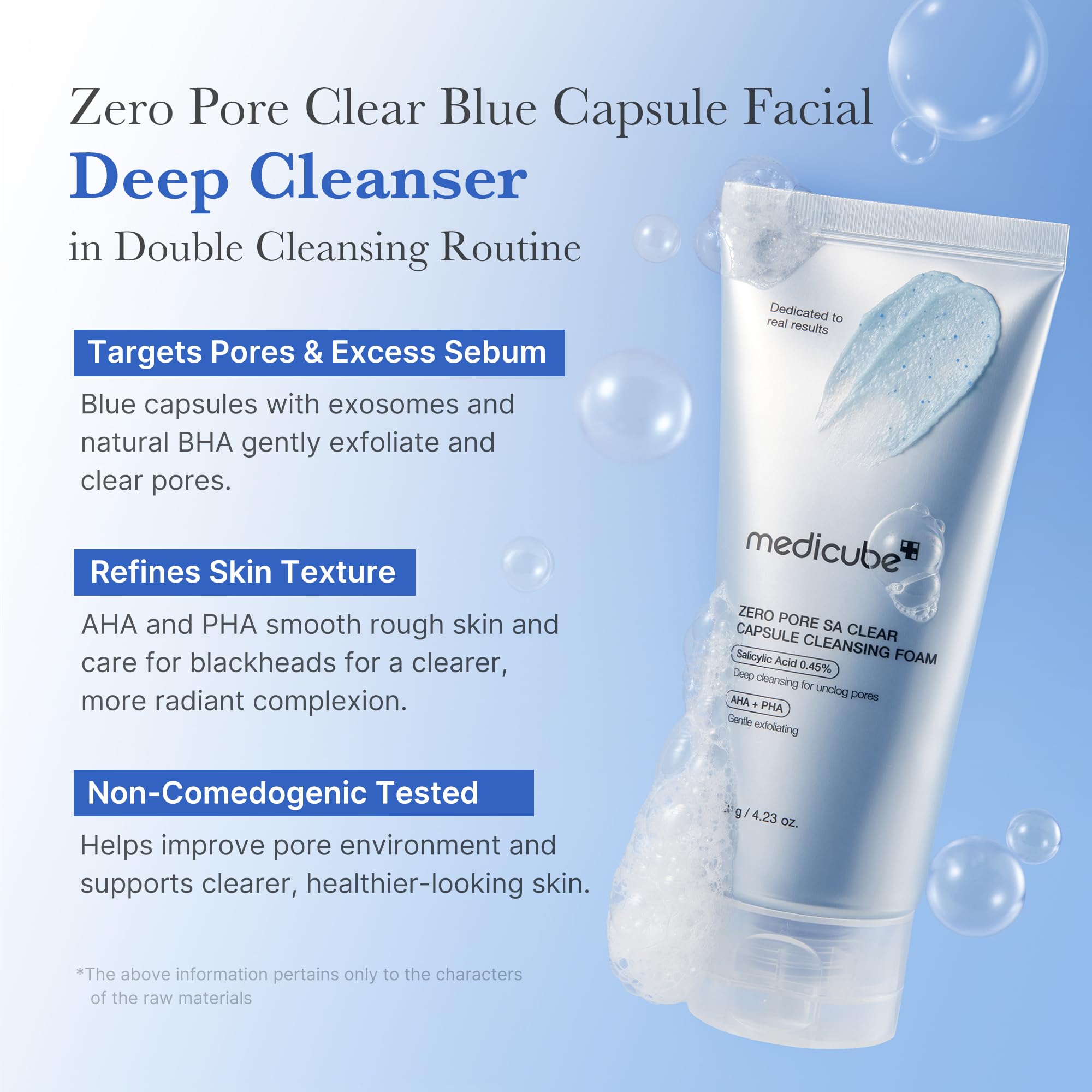 Medicube Facial Cleanser Zero Pore Capsule Cleansing Foam | Daily Gentle Cleanser for Skin Texture, Blackhead & Pore Care | Aha, Bha & Pha for Deep Cleansing | Korean Skincare,120G ราคา 158 บาท*ส่งฟรี
