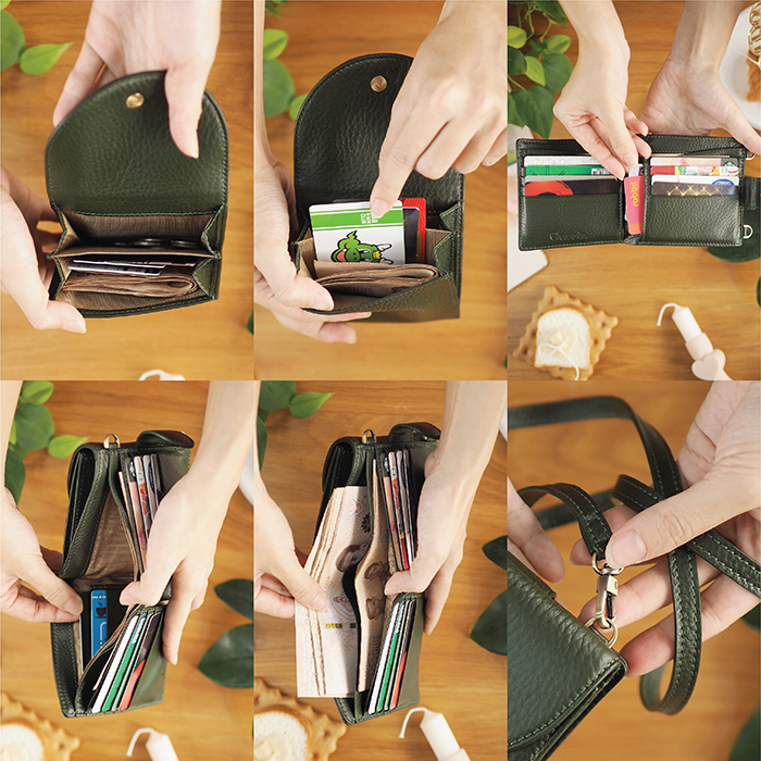 Charin bag - Tart กระเป๋าสตางค์พับสั้น สะพายยาวได้ หนังวัวสัมผัสนุ่ม ราคา 2,892 บาท*ส่งฟรี