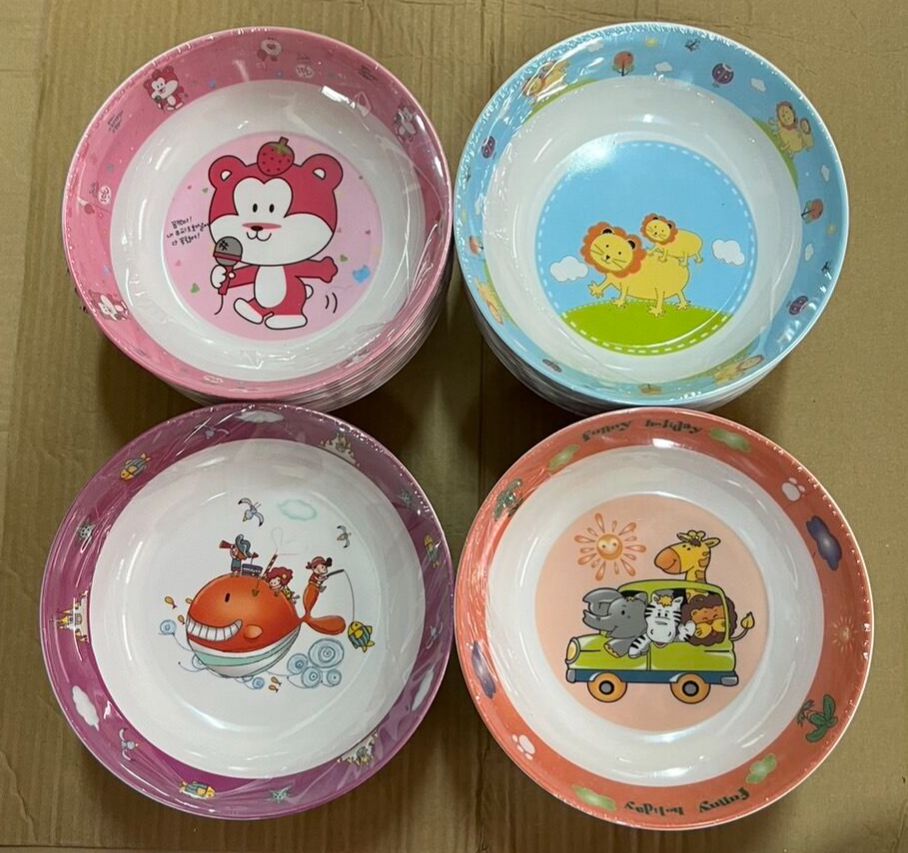 103C(12 ใบ) ชามใบบัวลายการ์ตูน 8 นิ้ว ชามเมลามีน ยกโหล ราคาถูก มี 4 ลาย ราคา 148 บาท*ส่งฟรี