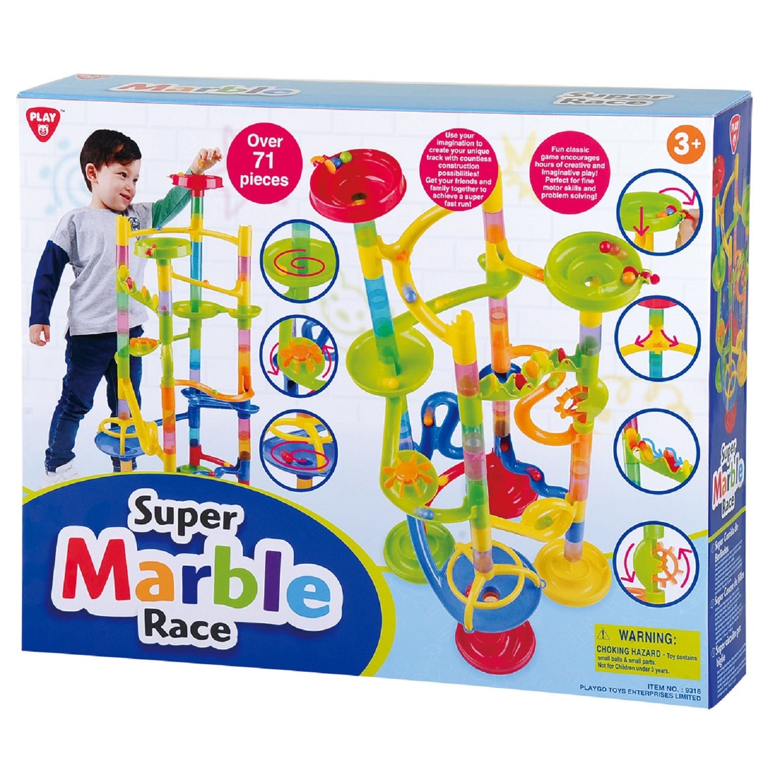 Playgotoys ของเล่นเสริมพัฒนาการ ท่อต่อรางบอลเซ็ตกลาง 71 ชิ้น(9316) ราคา 952 บาท*ส่งฟรี