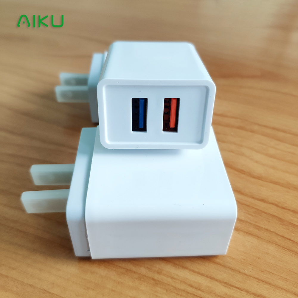 AIKU Charger Plug 2.4A Power Adapter Wall Charger Recharger Portable Home Travel Charger หลายพอร์ต เครื่องชาร์จแบบพกพา Charger 1USB 2USB 3USB เหมาะสำหรับ Samsung Huawei Mi OPPO VIVO