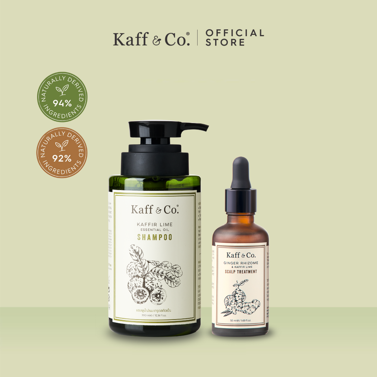 [Free Gift between July 1-31] Receive Additional Free Gifts] Kaff & Co. Duo Set. Keep Your Scalp Healthy, Reduce Hair Loss, Delay Gray Hair, Bergamot Oil Shampoo & Ginger Treatment. ราคา 1,070 บาท*ส่งฟรี