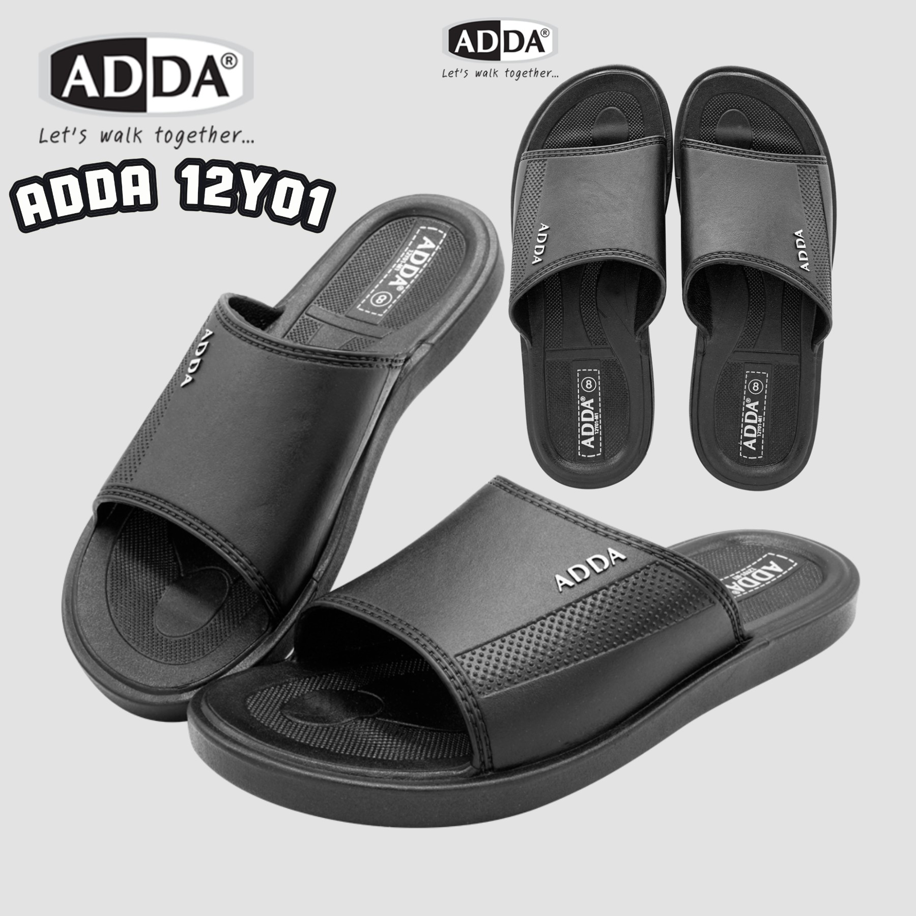 ADDA 12Y01 ขนาด(7-10) รองเท้าสวม รองเท้าผู้ชาย รองเท้าแตะนุ่มเบาสบายรองเท้าไม่กลัวน้ำ ราคา 69 บาท*ส่งฟรี